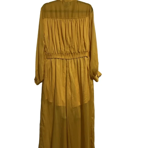 NWT Women's Nina Parker Jumpsuit 14W Mustard Yellow - Picture 5 of 9